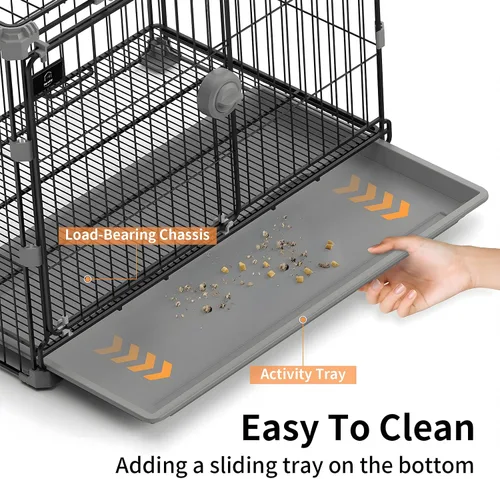 Miniatura 4 de Jaula para Perros Medianos, Perrera de Metal para Perros de 30 Pulgadas Interior Jaula de Alambre para Perros con Puerta Corredera y Bandeja