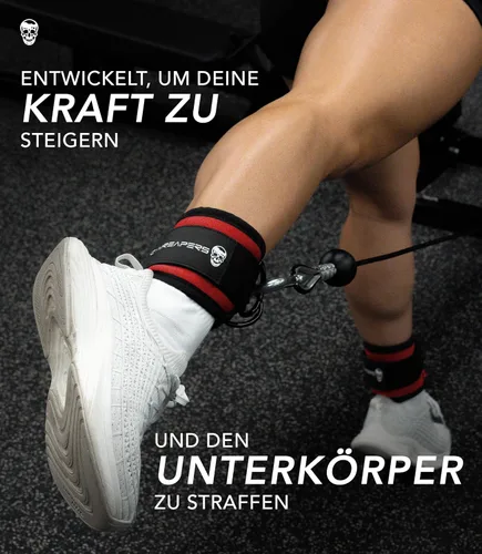 Gymreapers - Correas de tobillo para Kickbacks en máquinas de cable, entrenamientos de glúteos, ejercicios de la parte inferior del cuerpo - Correas