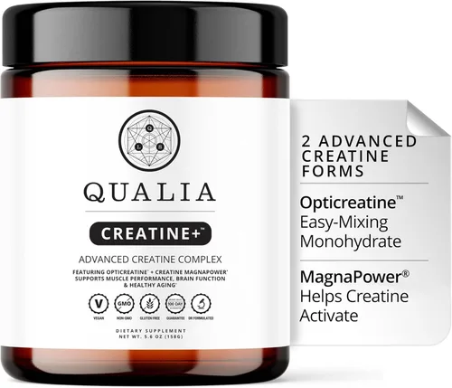 Qualia Creatina | Complejo avanzado de creatina | 2 fuentes + magnesio | Absorción optimizada | Rendimiento muscular, función cerebral y