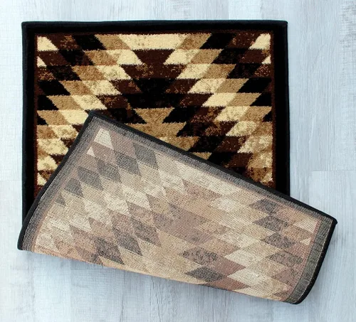 Miniatura 3 de Masada Rugs, Stephanie Collection - Alfombra de área del suroeste de nativos americanos, diseño envejecido, 1106, marrón, negro, beige