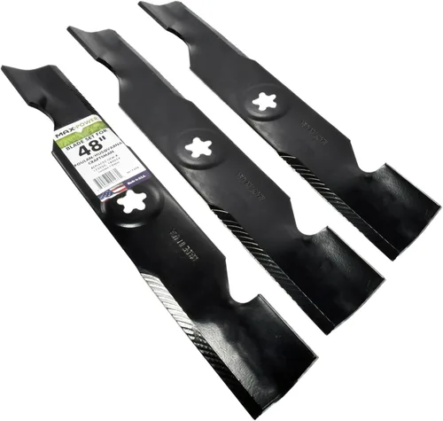 Miniatura 7 de MaxPower 561735B Juego de 3 cuchillas para muchos cortacéspedes de 48 pulgadas Cut Craftsman, Husqvarna, Poulan que reemplaza a los OEM # 173920