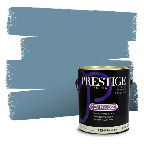Miniatura 1252 de Pintura Exterior + imprimación PRESTIGE, todo-en-uno, 1 galón, acabado mate, color comparable al Valspar* Royal Gray* VS151-Gris real