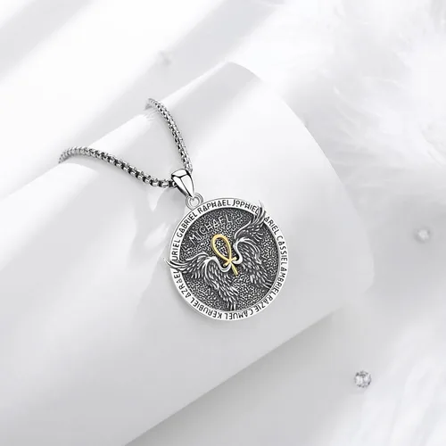 Miniatura 28 de Vito Collar de plata de ley 925 para mujeres y hombres, San Benito, crucifijo, Caravaca, San Cristóbal, San Judas, medalla patronal, amuleto