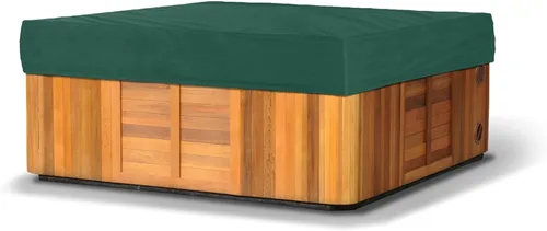 Covermates Funda cuadrada clásica para bañera de hidromasaje, protector de spa resistente al agua para todo tipo de clima, protector de vinilo