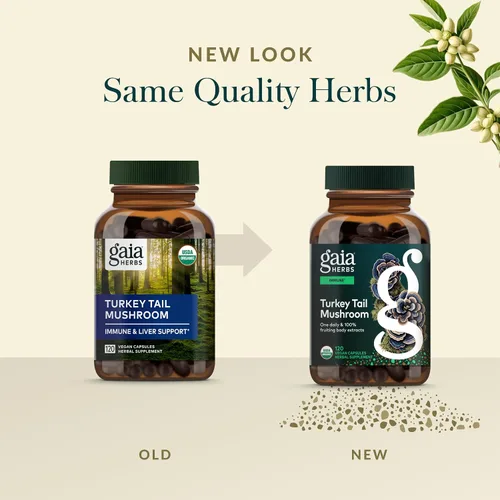 Miniatura 6 de Gaia Herbs Hongo de cola de pavo – Suplemento tradicional de apoyo inmunológico y salud hepática* – con extracto corporal fructífero de cola de pavo