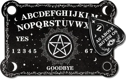 Juego de tablero de adivinación de péndulo de radiestesia, tablero parlante de madera negra con accesorios de planchette para fiestas de cumpleaños