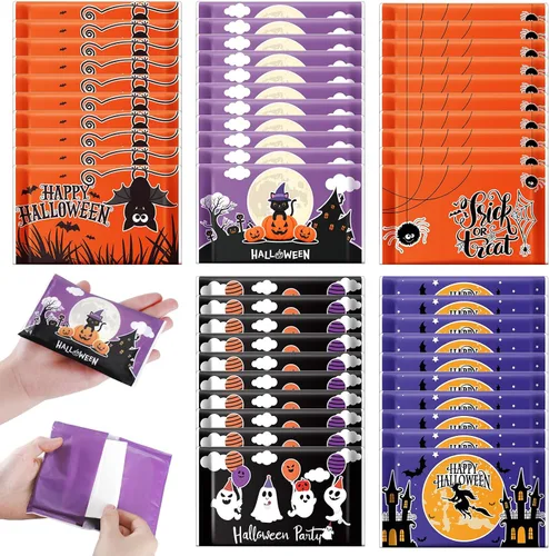 Zhanmai Pañuelos de bolsillo para Halloween, paquete de pañuelos faciales de Halloween para invitados, tamaño de viaje, 3 capas, tamaño cartera,