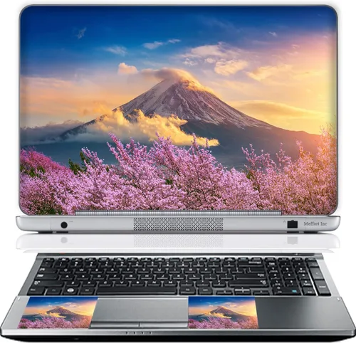 Miniatura 12 de Meffort Inc Adhesivo decorativo para laptop de hasta 12.3 pulgadas (incluye 2 muñequeras) - Nubes de galaxia