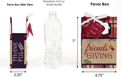 Miniatura 2 de Big Dot of Happiness Friends Thanksgiving Feast - Cajas de regalo para fiesta de amigos, juego de 12