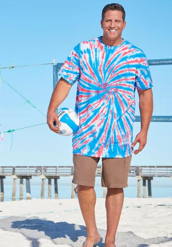 Miniatura 3 de KingSize Camiseta ligera con cuello redondo para hombre, talla grande y alta