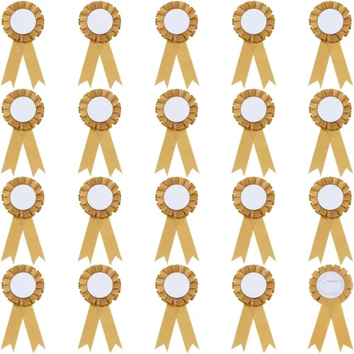 Miniatura 12 de CRASPIRE 20Pcs Blank Award Ribbons First Place Prize Dodger Blue 6.1 x 2.9In Flat Round Winner Victory Recognition Polyester Rosette Badge Brooches