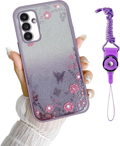 Miniatura 31 de Funda para Note 10, Galaxy Note 10 para mujer, cambio gradual con purpurina, cristal suave, TPU elegante, mariposa, floral, corazón, transparente