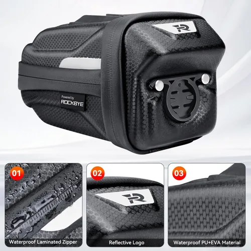 Miniatura 3 de Bolsa de asiento de bicicleta, bolsa rígida de EVA para debajo del asiento, bolsa de sillín de bicicleta, paquete de bicicletas de ciclismo