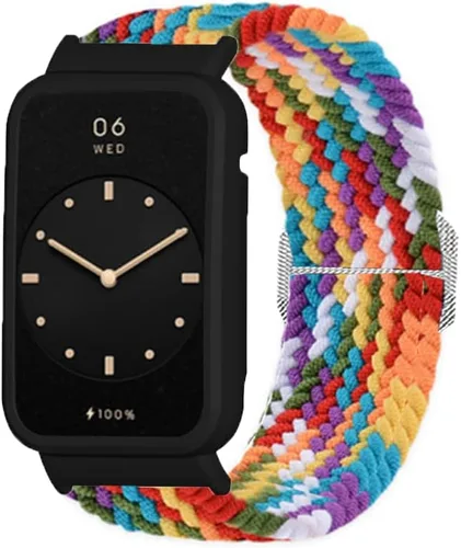 Miniatura 11 de Senter Correa de repuesto de liberación rápida de nailon suave para Huawei Band 7 pro Smart Watch Naranja