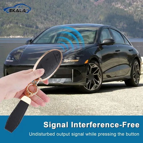 Miniatura 2 de EKALA Funda para llavero Hyundai, funda de TPU suave para llavero con llavero de cuero para Hyundai Loniq 6 Grandeur GN7 KONA Elanrtra Santa Fe