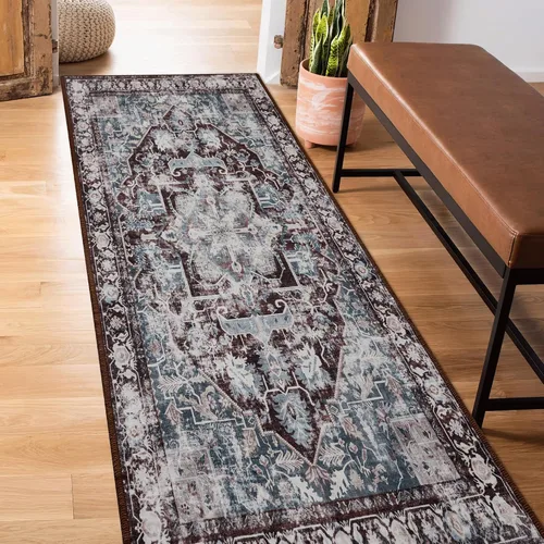 Miniatura 25 de RYB HOME Alfombra lavable para sala de estar, alfombra grande de 8 x 10 pies que no se desprende para dormitorio, alfombra de lana sintética ultra