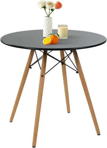 Miniatura 13 de Mesa de comedor cuadrada de 31.5 pulgadas para 2-4 personas, mesa blanca funcional moderna con patas de madera para el hogar, oficina, cocina, Blanco