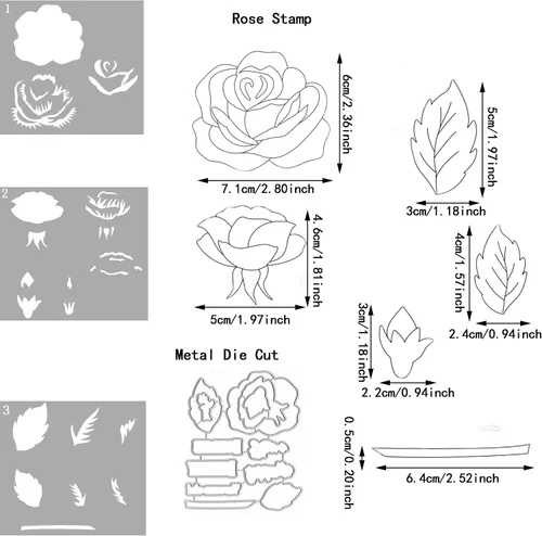 Miniatura 2 de Alinacutle Plantilla de corte de metal para hacer tarjetas hechas a mano, álbum de recortes, plantilla de papel para manualidades
