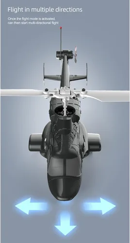 Miniatura 4 de Modelo de helicóptero RC, A61 escala 1/53 Air-Wolf 2.4G 4CH avión RC de un solo rotor con retención de altitud de flujo óptico