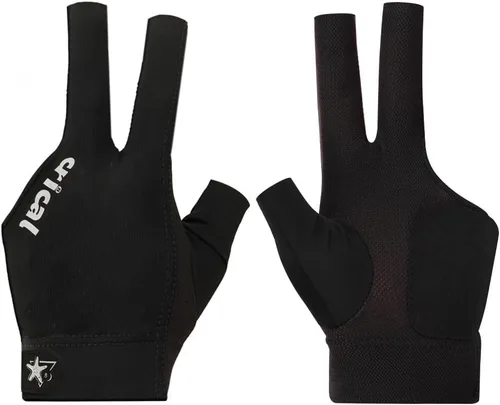 CRICAL Guante de billar profesional para piscina, diseño de 3 dedos con licra gruesa y agarre antideslizante para hombres y mujeres, accesorios para