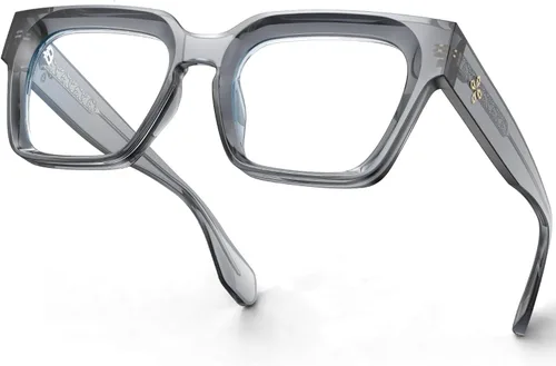 Miniatura 14 de VISOONE Gafas de bloqueo de luz azul con marco cuadrado grande y grueso para mujeres y hombres, de gran