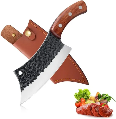 Miniatura 13 de Freelander Juego de 4 cuchillos para pizza con cuchillas afiladas de acero inoxidable, diseño forjado de espiga completa, mango ergonómico