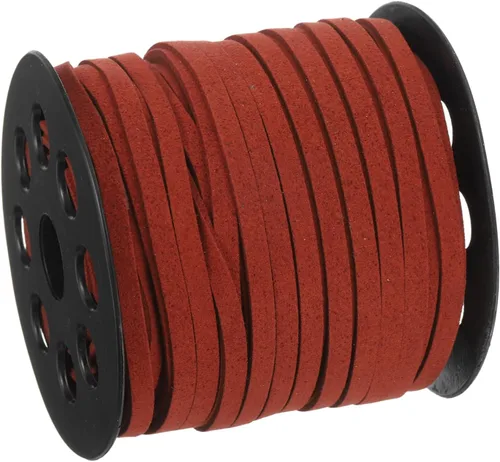 Miniatura 12 de uxcell Cordón de gamuza, 49.21 yardas, 0.197 in, cuerda plana de hilo de cuero para bolso, bolso, cordones de zapatos, manualidades, fabricación