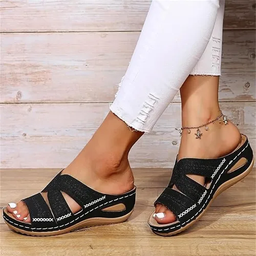 Miniatura 5 de Sandalias ortopédicas para mujer con soporte de arco para el verano, sandalias elegantes de verano con pies planos, cómodas pantuflas ortopédicas