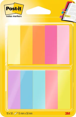 Miniatura 3 de Post-It 686-PLOY - Fichas para archivar fuertes, color rosa, verde, naranja, amarillo, 2.008 x 1.496 in (6 de cada color)