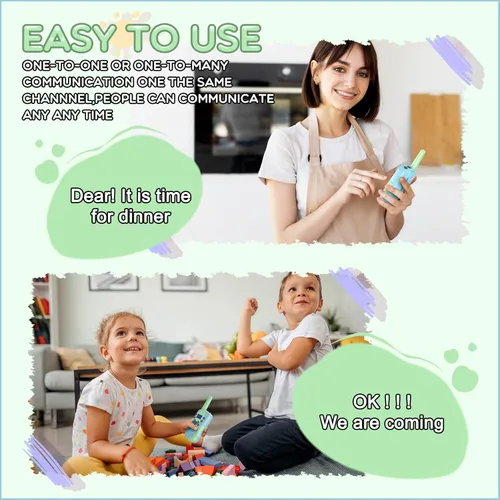 Miniatura 6 de Selieve Walkie Talkies para niños recargables, juguetes para niños o niñas de 4 a 12 años, para interiores y exteriores, rango de 1.9 mi, 22