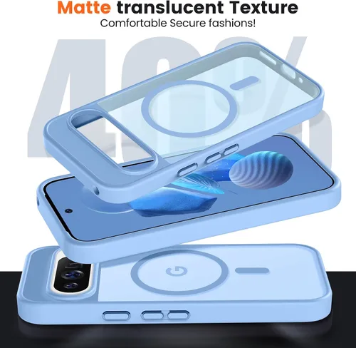 Miniatura 7 de Funda para teléfono Google Pixel 9 Pro XL, Compatible con Magnético, Protección contra Caídas de Grado Militar Translúcida Mate Resistente a Golpes