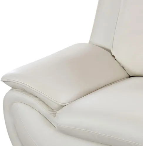 Miniatura 5 de Juego de sofá de sala de estar de cuero, sofá de cuero estilo moderno, sofás para sala de estar 3 piezas (blanco)