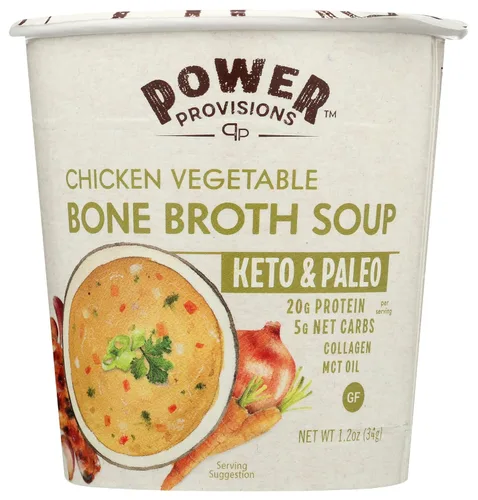 Miniatura 4 de Power Provisions Tazas de Caldo de Hueso de Cheddar y Brócoli - Taza de Sopa Instantánea Keto - Infundido con Colágeno y 17g de Proteína - Sopa Sin