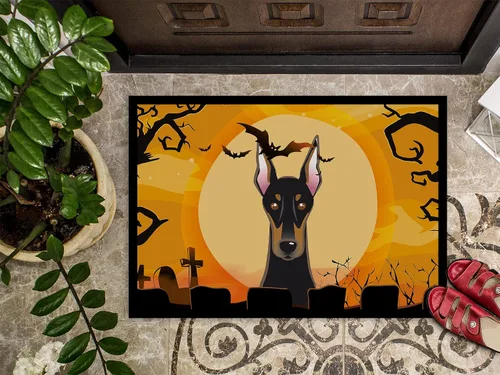 Miniatura 3 de Caroline's Treasures BB1803JMAT - Tapete de Halloween Doberman de 24 x 36 pulgadas, tapete para puerta delantera, para interiores y exteriores