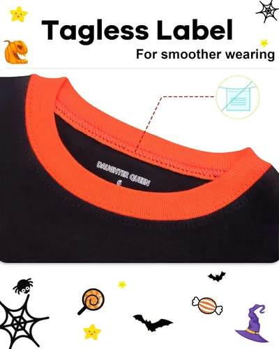 Miniatura 3 de DAUGHTER QUEEN Pijama para niños de 4 piezas, 100% algodón, talla 18 meses a 12 años