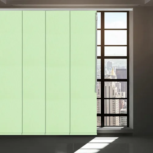 Miniatura 9 de Persiana de Panel Deslizante sin Cordón con Bloqueo Total, Persiana Vertical con Riel de 4 o 6 Rieles para Ventana Corrediza y Puerta de Patio, Gris