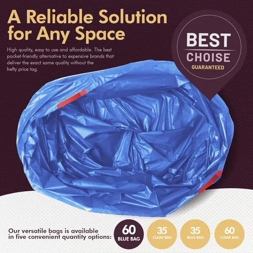 Miniatura 5 de PAMI Bolsas de basura altas con cordón de reciclaje para cocina, bolsas de basura de plástico extra fuertes, forros gruesos para cubos de basura