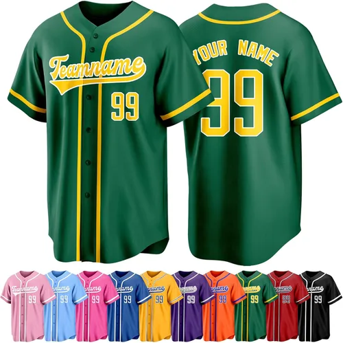 Miniatura 29 de Custom Baseball Jersey Personalized Short Sleeve Team Sport Uniform Baseball Shirt for Men Women Youth Boy