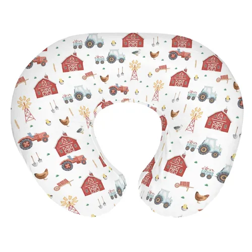 Miniatura 11 de Fundas de almohada de lactancia de animales de granja boho para niños y niñas, cordero, vaca, pollo, pato, tractor, árbol, fundas para lactancia