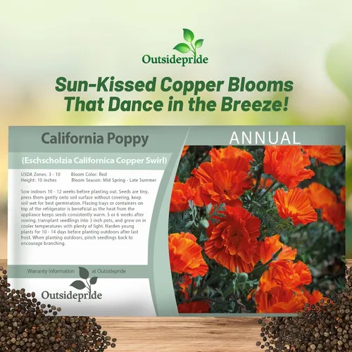 Miniatura 5 de Outsidepride California Copper Swirl - Semillas de amapola para plantar, 100 piezas anuales, tolerantes a la sequía y fáciles de cultivar semillas
