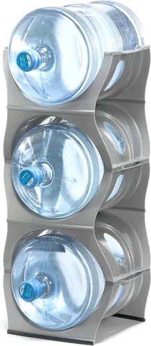 Miniatura 14 de Bariboo Estante apilable para almacenamiento de botellas de agua, organizador de 5 galones, soporte para jarra de cocina, gabinete y organización