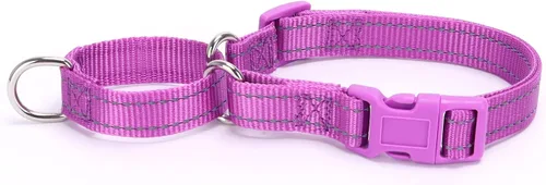 Miniatura 7 de Serijoars Martingale - Collar para perro, collar ajustable de nailon para entrenamiento, collar martingala reflectante para perros pequeños, Negro