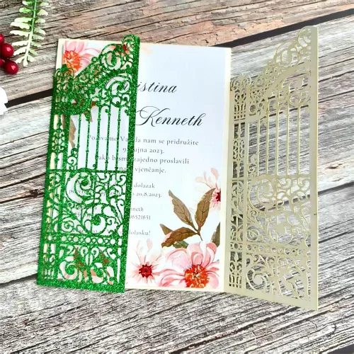 Miniatura 12 de MillaSaw Black Gate - Tarjeta de invitación cortada con láser para boda, compromiso, sirena, fiesta de cumpleaños, 25