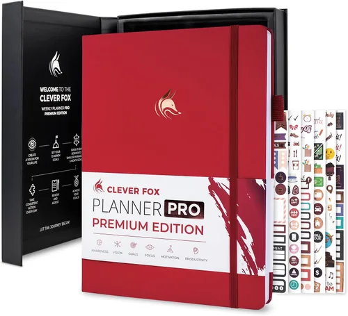 Miniatura 18 de Clever Fox Planner Pro Premium - Lujosa agenda semanal y mensual con organizador de presupuesto para productividad y objetivos, sin fecha, A4
