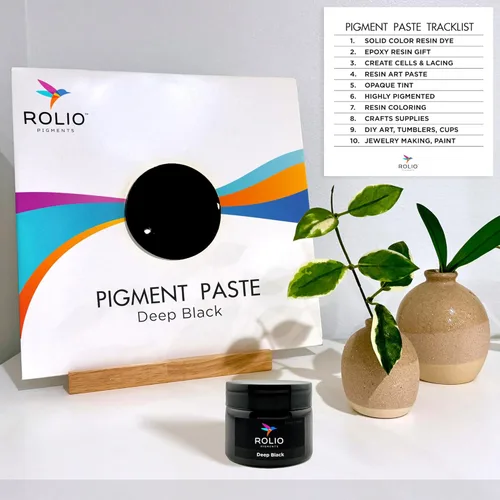 Miniatura 3 de Rolio Pasta de Pigmento Negro Profundo para Resina Epoxi – Frasco de 2oz – Colorante Epoxi Negro Opaco, Pasta de Tinte de Resina, Pasta de Pigmento