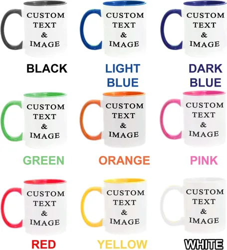 Miniatura 2 de Juego de tazas personalizadas con imagen y nombre: Tazas personalizadas de porcelana a juego para compromiso de boda, boda, San Valentín, novio