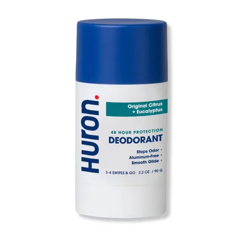 Huron Deodorant for Men and Women, 48-Hour Odor Protection, Aluminum-Free Deodorant with Citrus + Eucalyptus Scent, Moisturizing, Phthalate-Free,