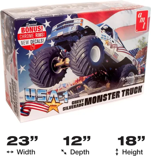Miniatura 7 de AMT USA-1 Chevy Silverado Monster Truck 1:25 Kit de modelo a escala 1:25