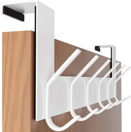 Miniatura 11 de SKOLOO Gancho para Puerta – para puertas de hasta 1-3/4 pulgadas de grosor, Negro, No Requiere Montaje, Acero Inoxidable, Perchero de Puerta