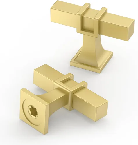Miniatura 24 de Asidrama - Paquete de 10 manijas para alacena de 3 pulgadas (76mm) de color negro mate y dorado, tiradores para gabinete, accesorios para gabinete